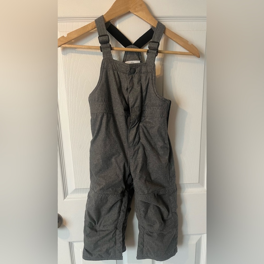 Gap Toddler Snow Pants Bib Overalls Grey Size 2T Fleece Lined